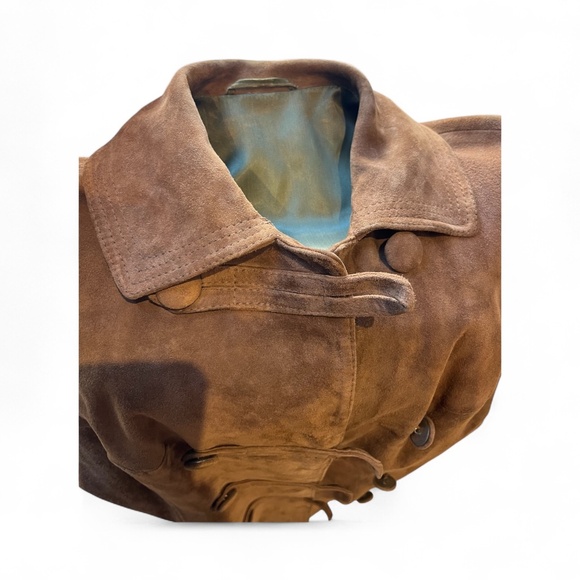 Vintage Brown Suede Italian Peacoat - Picture 3 of 5